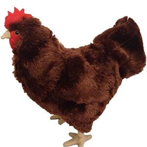 Adore Plush Chicken with Red Accents Rhode Island Red